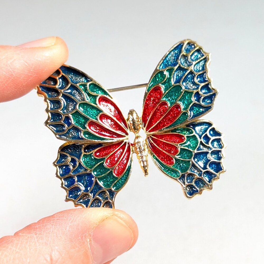 enamel butterfly brooch, insect pin, butterfly pin